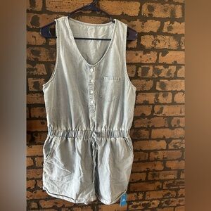 Cupshe Light Blue Denim Romper